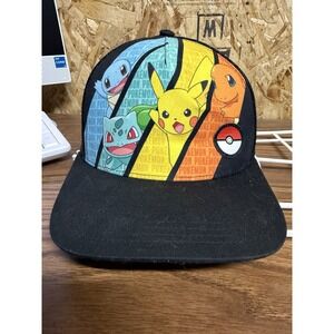Pokémon Hat Mesh Trucker Pikachu Squirtle Bulbasaur‎ Charmander Black Snapback